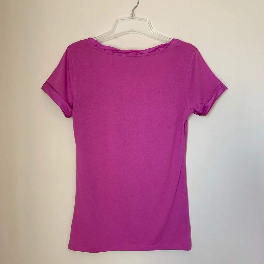 NWT Ann Taylor Loft Fuchsia Tee Shirt Size S - Picture 5 of 8